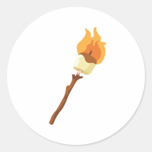 Marshmallow Roast Classic Round Sticker