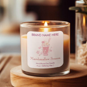 Marshmallow Season    Pink Candle Labels
