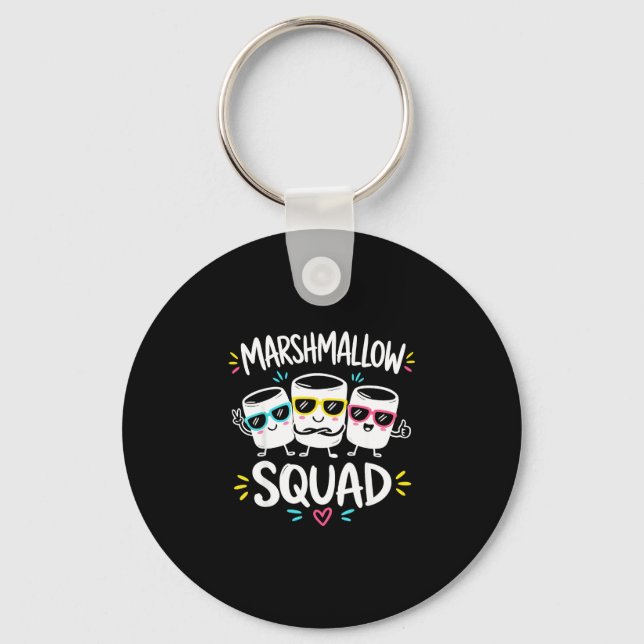 Marshmallow squad family campfire  key ring (Front)