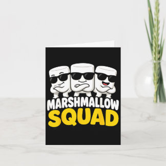Marshmallow team campfire s'mores card