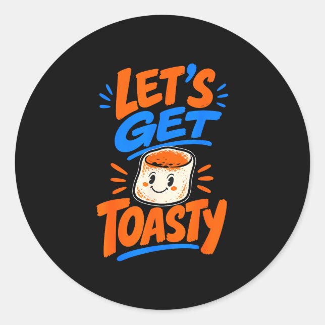 Marshmallow toasted campfire s'mores  classic round sticker (Front)