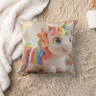 Marshmallow Unicorn and Pastel Candy Dream Cushion