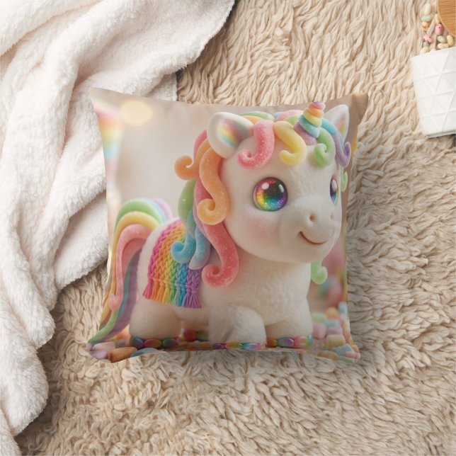 Marshmallow Unicorn and Pastel Candy Dream Cushion (Blanket)