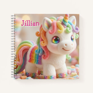 Marshmallow Unicorn and Pastel Candy Dream Notebook