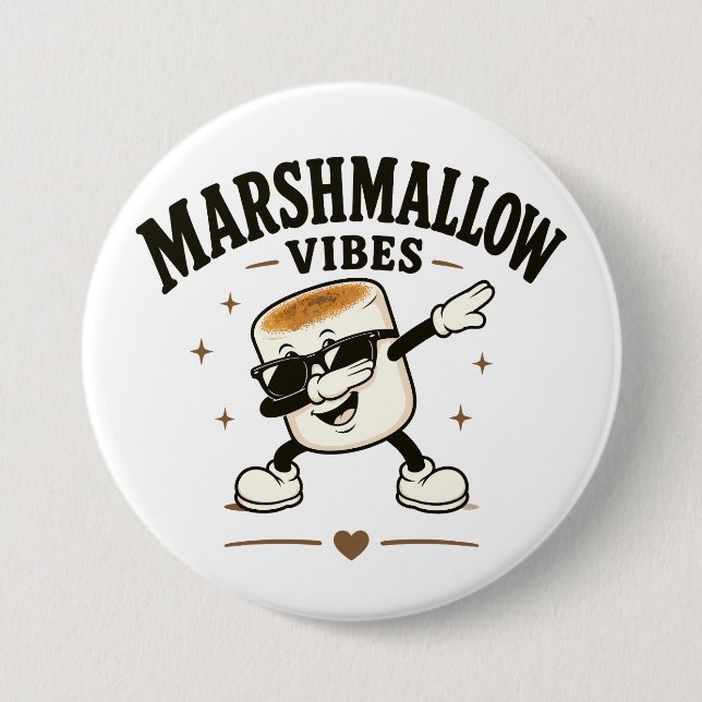 Marshmallow vibes 7.5 cm round badge (Front)