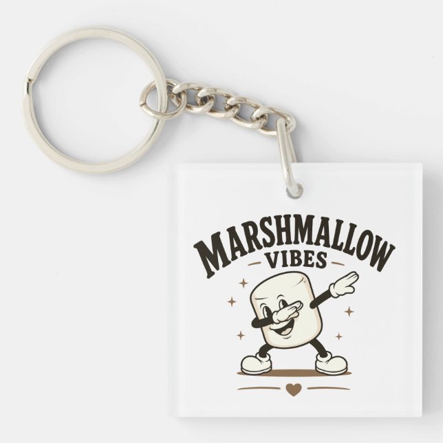 Marshmallow vibes key ring (Front)