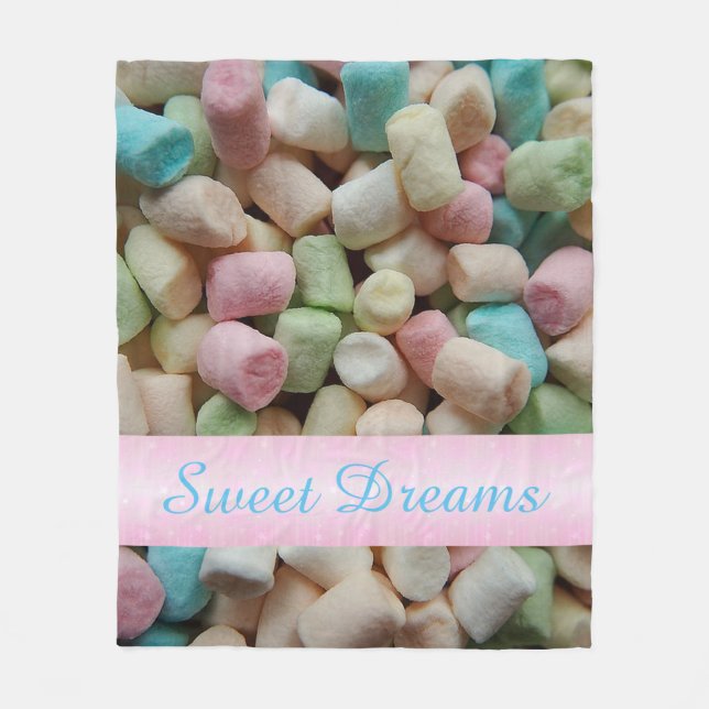 Marshmallows Fleece Blanket (Front)
