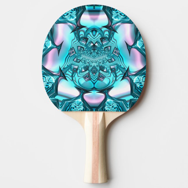 ~MARSHMALLOWS ~ Pink Blue Original Fractal ~ Ping  Ping Pong Paddle (Front)