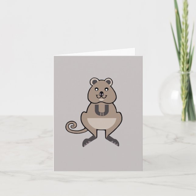  Marsupial- Cute QUOKKA- Endangered animal graphic Card (Front)