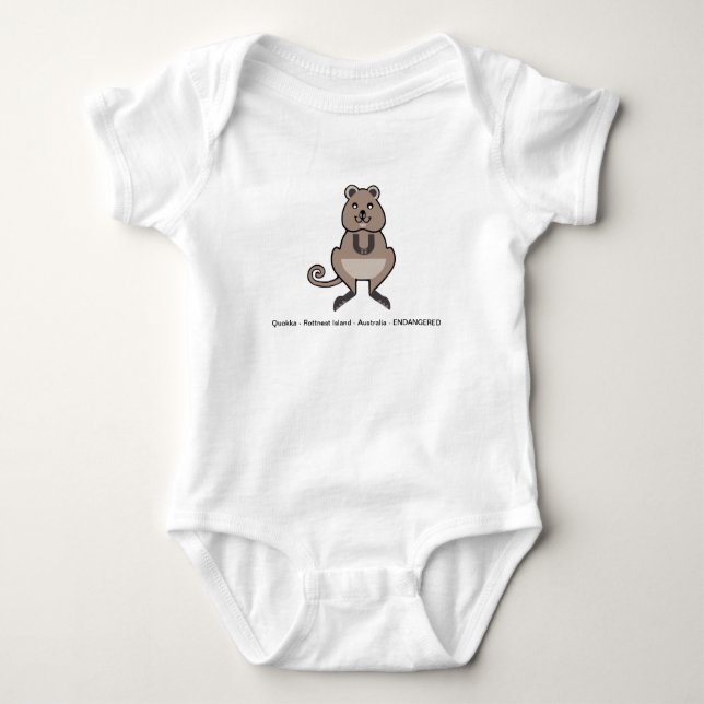 Marsupial - Happy QUOKKA - Endangered animal - Baby Bodysuit (Front)