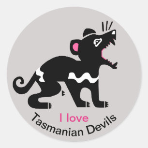 Marsupial  - I love Tasmanian devils - Wildlife Classic Round Sticker