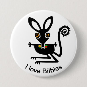 Marsupial - love BILBIES - Australian wildlife - 7.5 Cm Round Badge