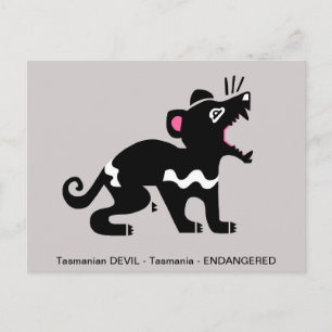 Marsupial - Tasmanian DEVIL - Aussie Wildlife Postcard
