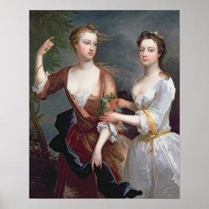 Martha and Teresa Blount, 1716 Poster