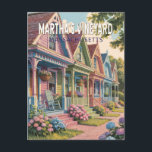 Martha’s Vineyard Massachusetts Illustration Retro Postcard<br><div class="desc">Martha’s Vineyard retro vector travel design. Martha’s Vineyard,  a picturesque island off the coast of Massachusetts,  is known for its beautiful beaches,  charming towns,  iconic lighthouses,  and laid-back New England vibe.</div>
