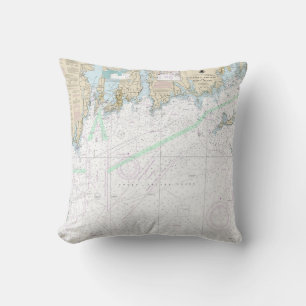 Martha’s Vineyard to Block Island Nautical Chart Cushion