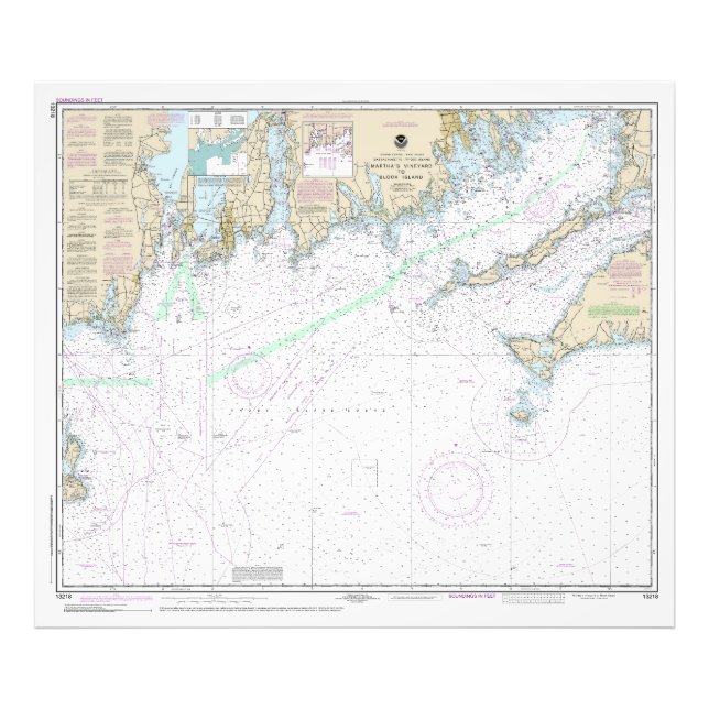 Martha’s Vineyard to Block Island Nautical Chart Photo Print (Front)