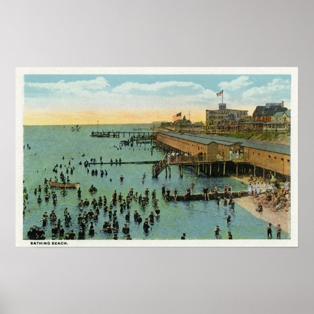 Martha's Vineyard, Aerial View of the Beach Poster (Front)