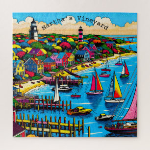 Martha's Vineyard   Colorful Abstract Art Jigsaw Puzzle