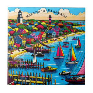 Martha's Vineyard   Colourful Abstract Art Tile