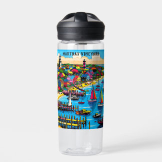Martha's Vineyard | Colourful Abstract Art Water Bottle