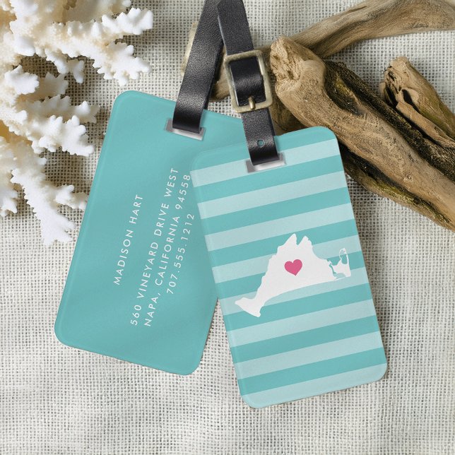 Martha's Vineyard Heart | Home Town Luggage Tag (Creator Uploaded)