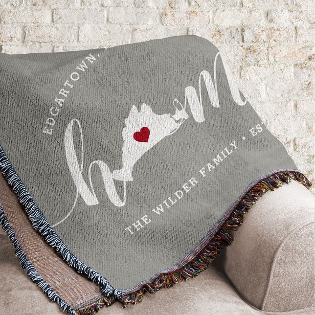 Martha's Vineyard Home Town Personalised Throw Blanket (Creator Uploaded)