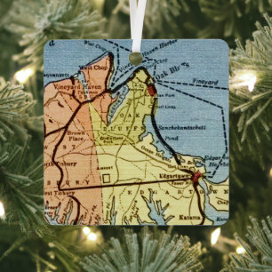 Martha's Vineyard Map Ornament