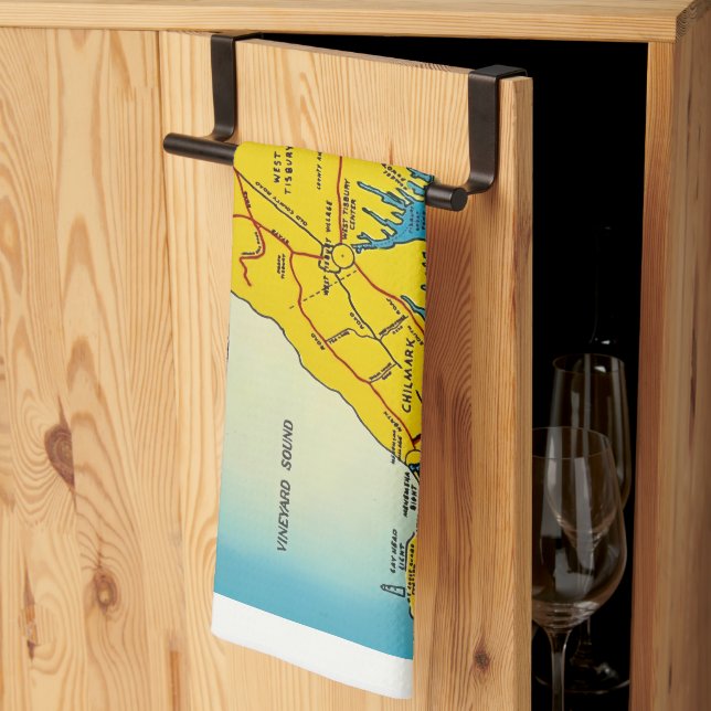 Martha's Vineyard Map  Tea Towel (Thirds Fold)