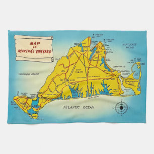 Martha's Vineyard Map Tea Towel