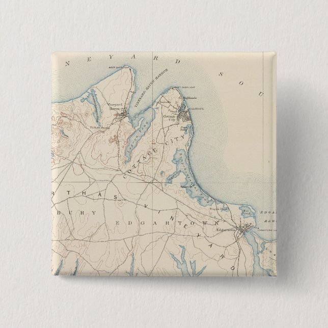 Martha's Vineyard, Massachusetts 15 Cm Square Badge (Front)