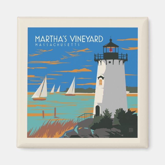 Martha's Vineyard, Massachusetts | Lighthouse Magnet (Front)