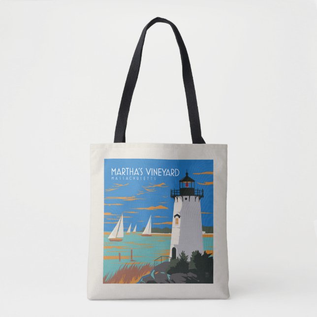Martha's Vineyard, Massachusetts | Lighthouse Tote Bag (Front)