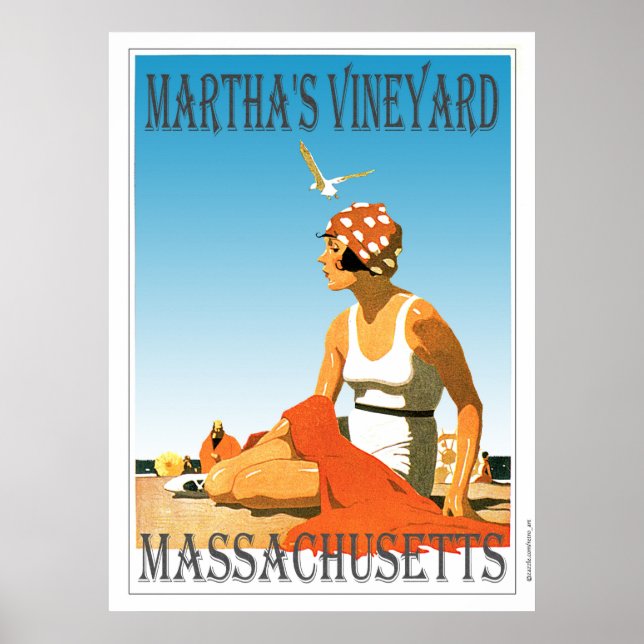 Martha's Vineyard on The Beach Poster (Front)