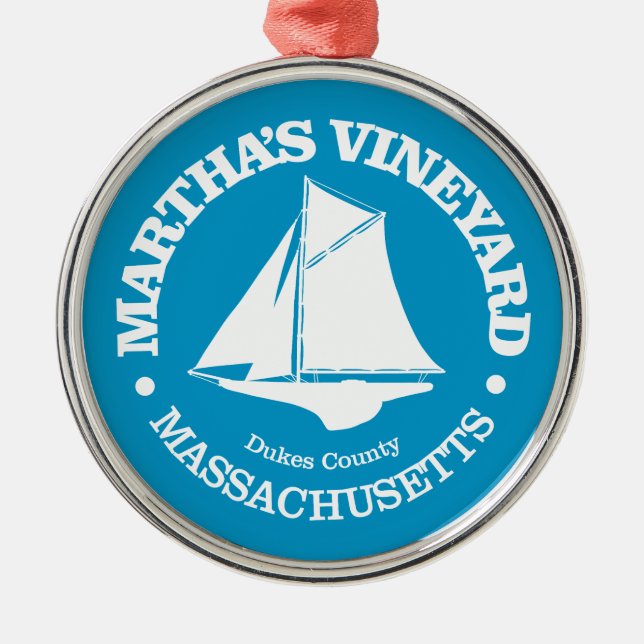 Martha's Vineyard (sloop) Metal Tree Decoration (Front)