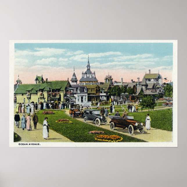 Martha's Vineyard, View of Ocean Avenue Poster (Front)