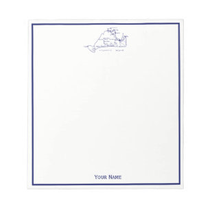Martha's Vineyard Vintage Map #1 Navy Blue Notepad
