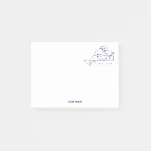 Martha's Vineyard Vintage Map #1 Navy Blue Post-it Notes