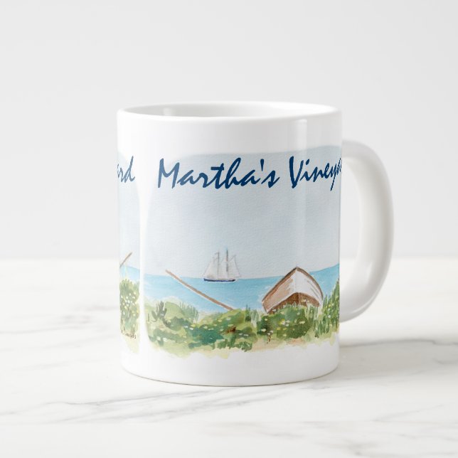 Martha's Vineyard Watercolor Coffee Mug (Front Right)