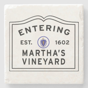 Martha's Vinyard Massachusetts Entering Stone Coaster