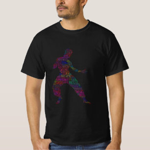 Martial Art Kung Fu Cloud of Words Text Shape T-Shirt