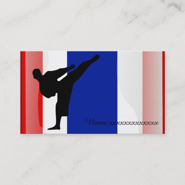 Martial art Thai flag Business Card (Front)