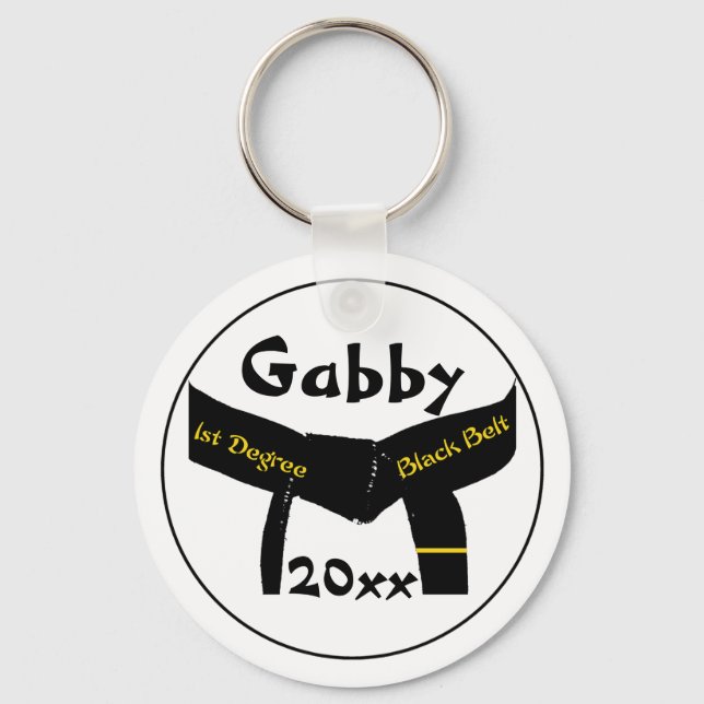 Martial Arts 1st Degree Black Belt Keychain (Front)