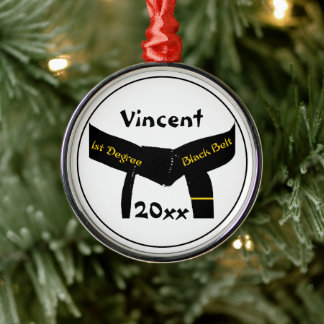 Martial Arts 1st Degree Black Belt Metal Tree Decoration