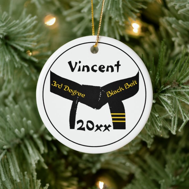 Martial Arts 3rd Degree Black Belt Ceramic Tree Decoration (Tree)