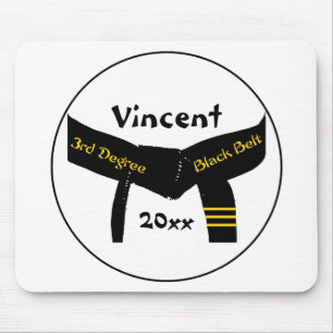 Martial Arts 3rd Degree Black Belt Mouse Pad