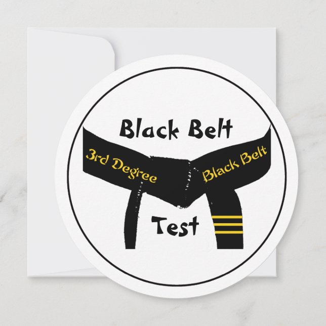 Martial Arts 3rd Degree Black Belt Test Invitation (Back)