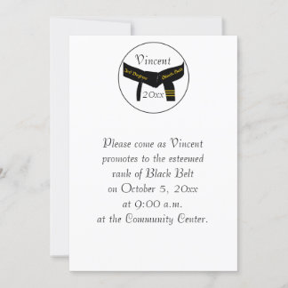 Martial Arts 3rd Degree Black Belt Test Invitation
