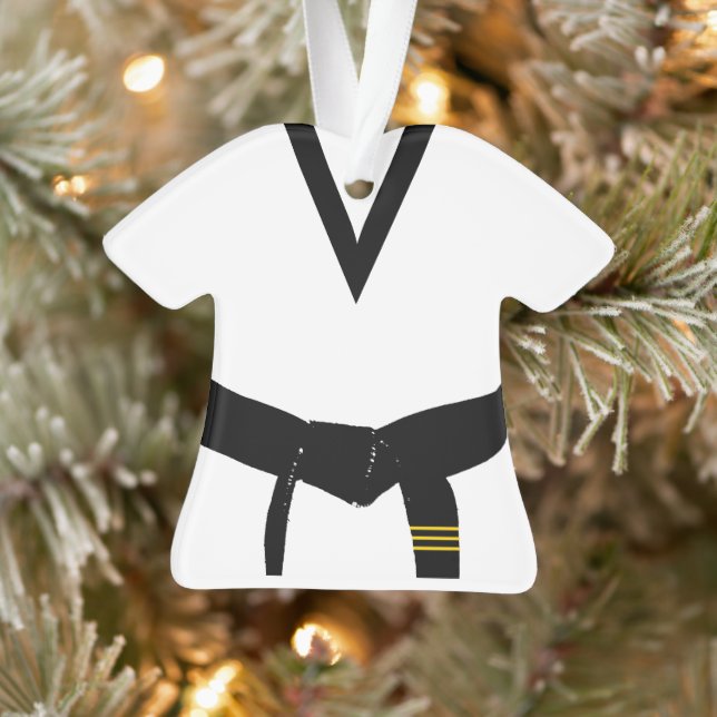 Martial Arts 3rd Degree Black Belt Uniform Dated Ornament (Tree)