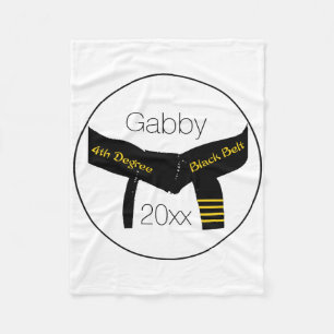 Martial Arts 4th Degree Black Belt Fleece Blanket